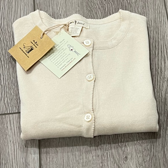 Olive Juice Girls cream cardigan sweater NWT - Picture 1 of 6